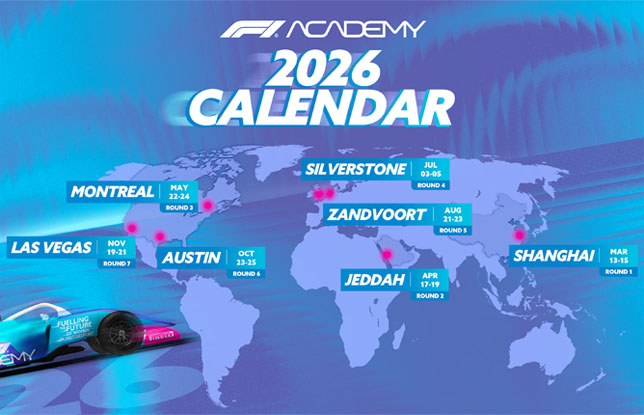 В F1 Academy представили календарь на 2026 год
